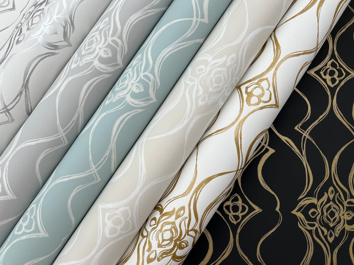Pirouette Beige by Candice Olson Damask Wallpaper – York Designer Series DF3375