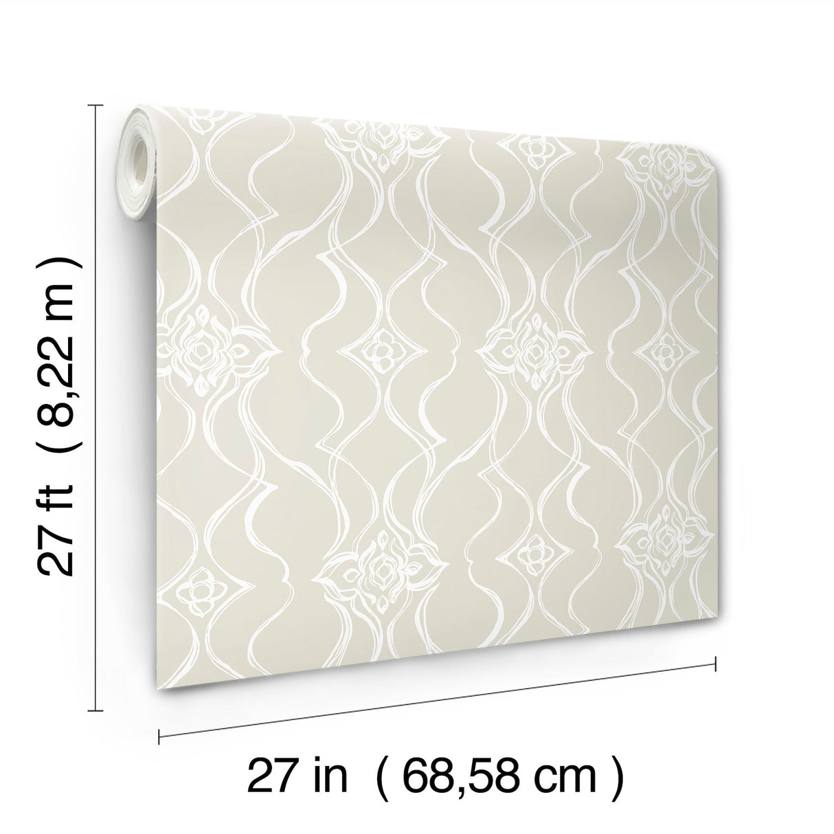 Pirouette Beige by Candice Olson Damask Wallpaper – York Designer Series DF3375