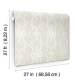 Pirouette Beige by Candice Olson Damask Wallpaper – York Designer Series DF3375