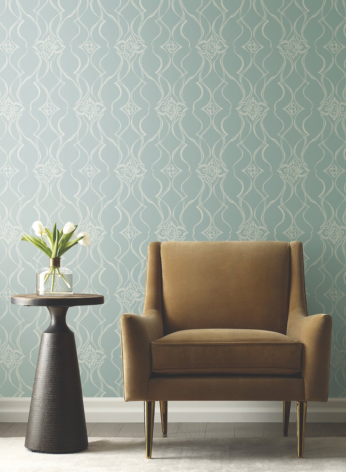 Pirouette Spa by Candice Olson Damask Wallpaper – York Designer Series DF3376
