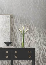Zebra Chic Silver by Candice Olson Foil on Non Woven Wallpaper – York Designer Series DF3392