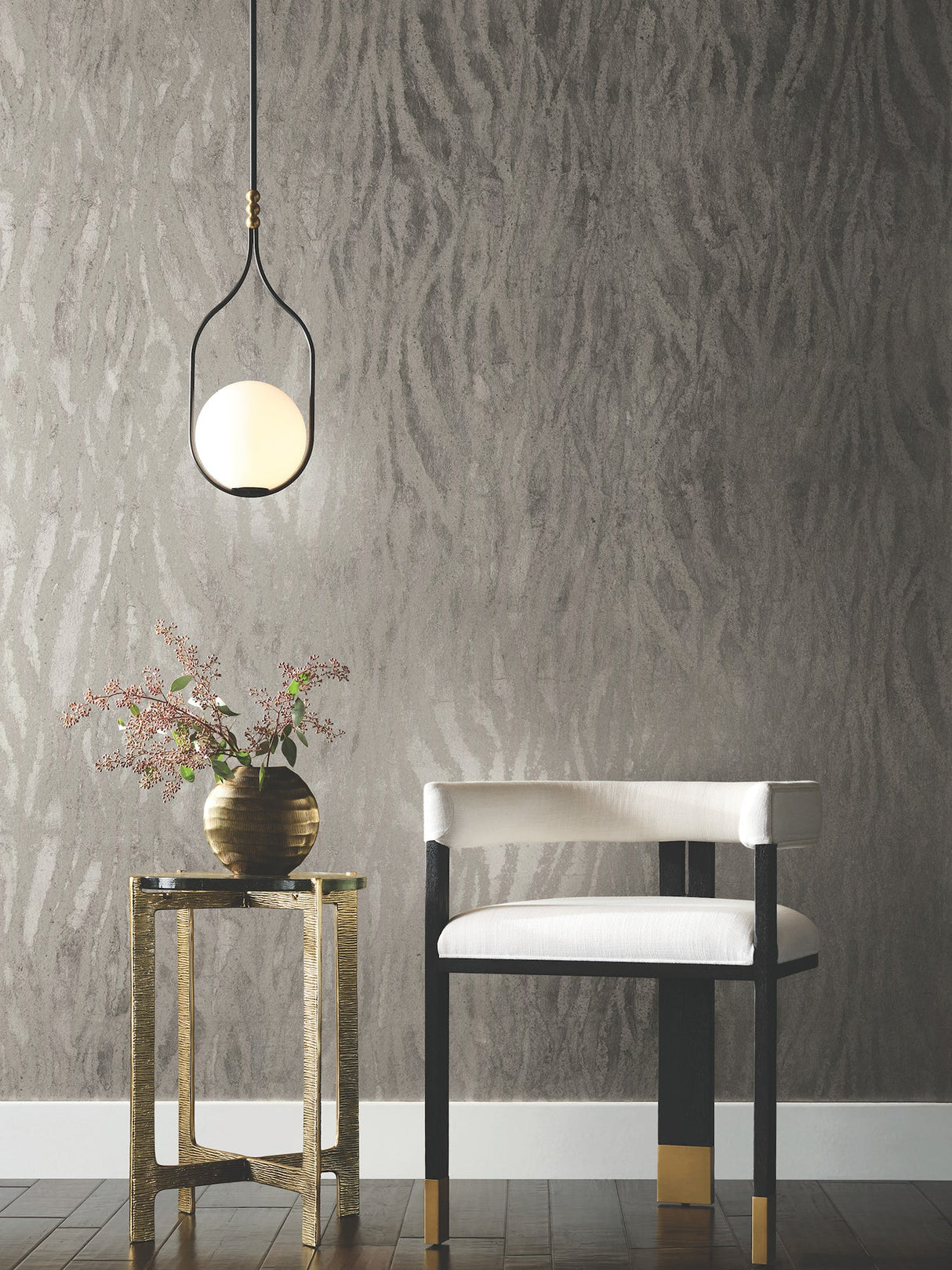 Zebra Chic Silver by Candice Olson Foil on Non Woven Wallpaper – York Designer Series DF3392