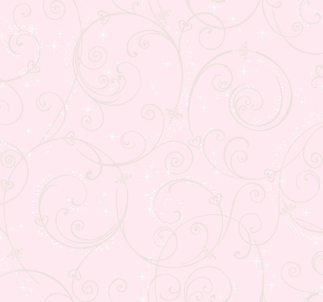 Disney Princess Perfect Scroll Gold Glitter Wallpaper with Sparkling Scroll Pattern - York DI0904