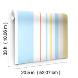 Disney & Pixar Toy Story 4 Owens Stripe Blue & Orange Wallpaper with Stripe Pattern - York DI0909