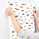 Disney & Pixar Cars Racing Spot White Wallpaper with Racing Motif - York DI0921