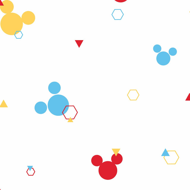 Disney Minnie Mouse Dots Blue & Yellow Wallpaper with Geometric Motif - York DI0930
