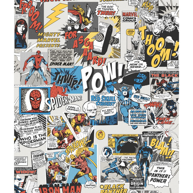 Marvel Comics Pow! Black & Blue Comic Panel Wallpaper - York DI0944
