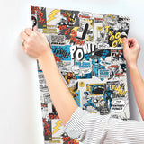 Marvel Comics Pow! Black & Blue Comic Panel Wallpaper - York DI0944