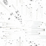 Star Wars: Galactic Battles Black & White Wallpaper with Classic Space Battle Motif - York DI0952
