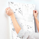 Star Wars: Galactic Battles Black & White Wallpaper with Classic Space Battle Motif - York DI0952