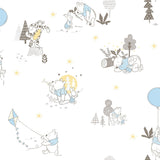 Disney Winnie the Pooh Playmates Yellow Wallpaper with Animal Motif - York DI0982