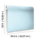 Disney Mickey Mouse Star Teal Wallpaper with Celestial Dot Motif - York DI0986