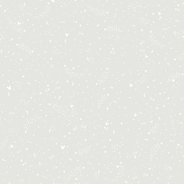 Disney Mickey Mouse Star Grey Wallpaper with Celestial Mickey Motif - York DI0987