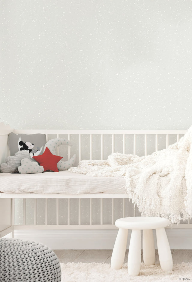 Disney Mickey Mouse Star Grey Wallpaper with Celestial Mickey Motif - York DI0987