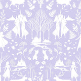 Disney Frozen 2 Nordic Purple Glitter Wallpaper with Nordic Silhouette Pattern - York DI1013