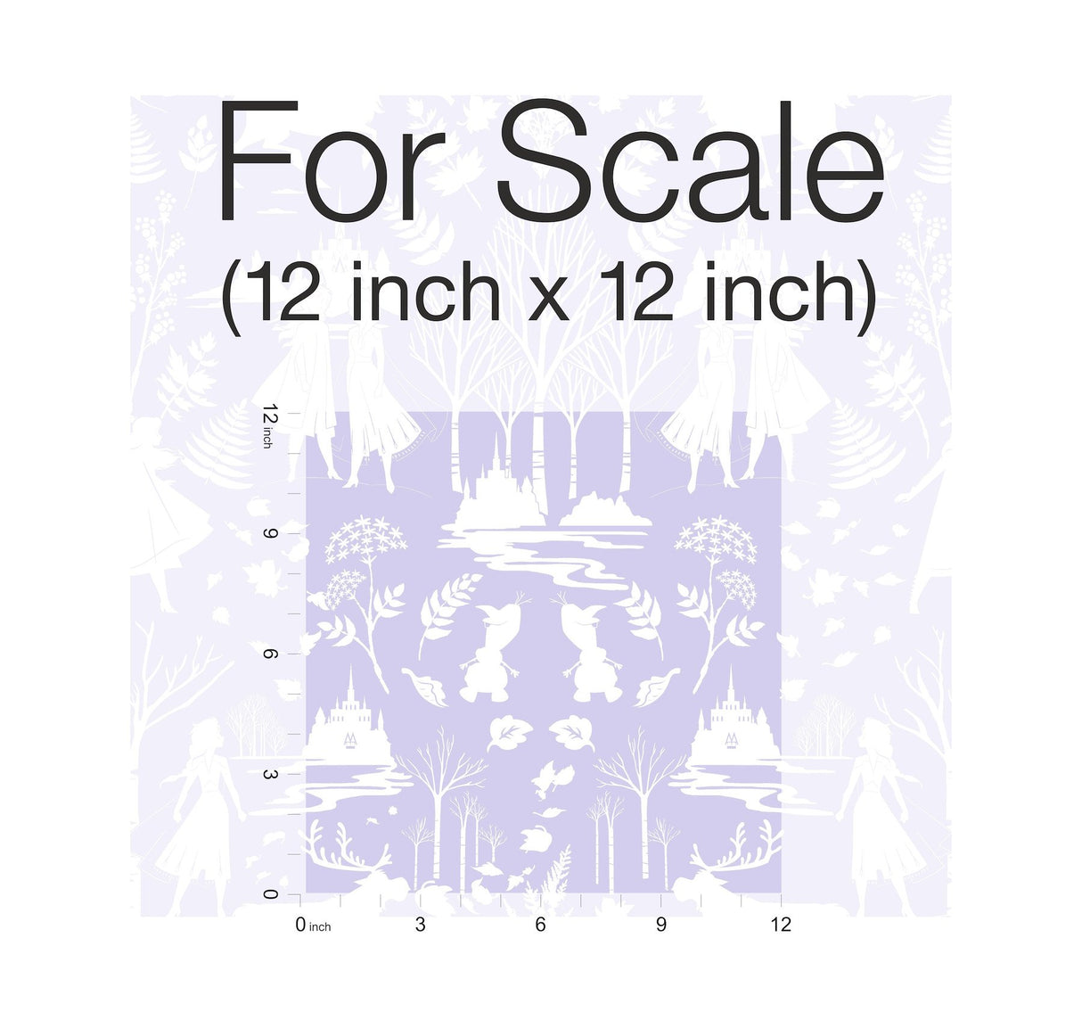 Disney Frozen 2 Nordic Purple Glitter Wallpaper with Nordic Silhouette Pattern - York DI1013