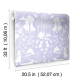 Disney Frozen 2 Nordic Purple Glitter Wallpaper with Nordic Silhouette Pattern - York DI1013