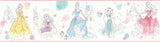Disney Princess Pretty Elegant Blue & Green Wallpaper Border with Sketch Princess Motif - York DI1021BD