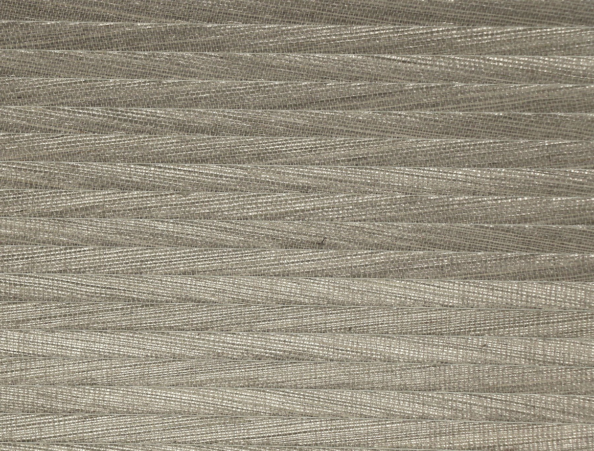 Lombard Dark Silver Grasscloth Wallpaper with Horizontal Zigzag Texture - York DL2912