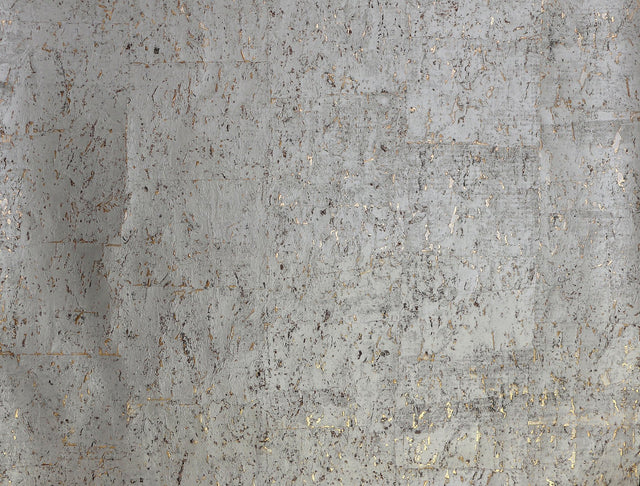 Cork Warm Silver Wallpaper with Metallic Textured Cork Pattern - York DL2963