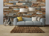 Colorful Stone Faux Effects Multicolor Wall Mural with Industrial Graphic Pattern - Wizard & Genius WG159