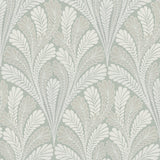 Shell Damask Green Wallpaper with Classic Leafy Shell Motif - York DM5023