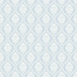 Petite Ogee Blue Wallpaper with Small Scale Damask Ogee Motif - York DM5026