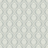 Petite Ogee Green Wallpaper with Classic Damask Ogee Pattern - York DM5028