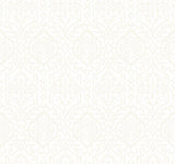 Cathedral Damask White Wallpaper with Traditional Damask Motif - York DM5032