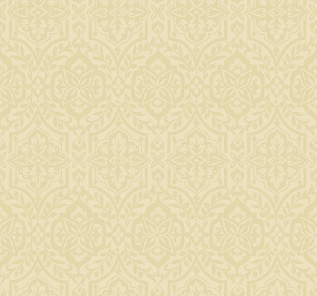 Cathedral Damask Gold Wallpaper with Traditional Damask Motif - York DM5035