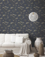 Enchanted Blue Botanical Non Woven Wallpaper  Candice Olson Design for York DN3709