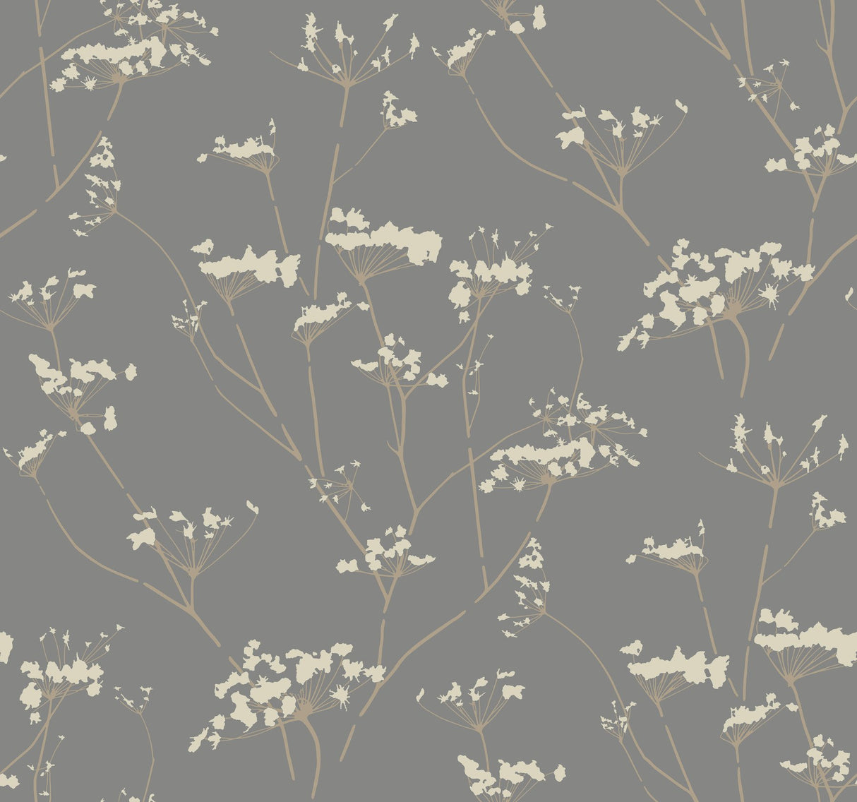 Enchanted Silver Wallpaper with Botanical Non Woven Motif - York DN3711