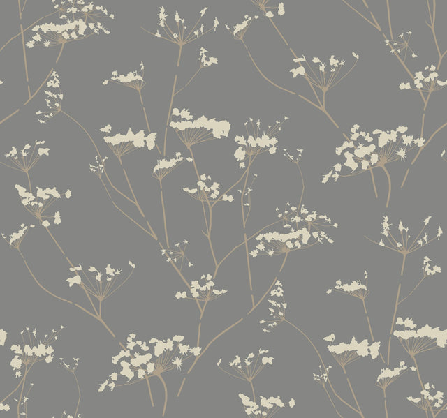 Enchanted Silver Wallpaper with Botanical Non Woven Motif - York DN3711