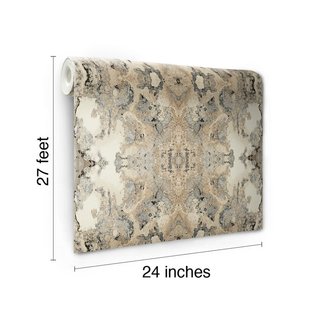 Inner Beauty Off White Wallpaper with Abstract Bohemian Motif - York DN3717