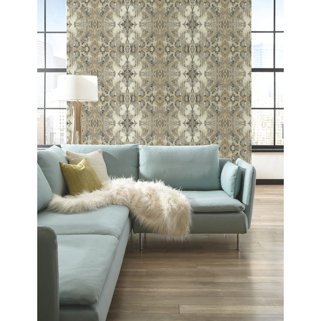 Inner Beauty Off White Wallpaper with Abstract Bohemian Motif - York DN3717