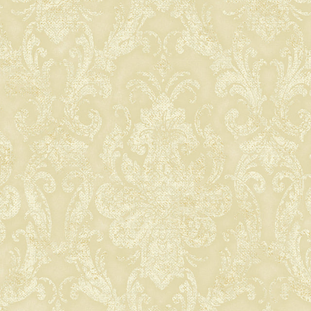 Faded Wheat Damask Wallpaper Wheat with Traditional Damask Easy Walls - Lucky Day DRT13501