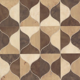 Burlwood Ogee Warm Neutral Wallpaper with Wood Veneer Inlay Look - York DT5003