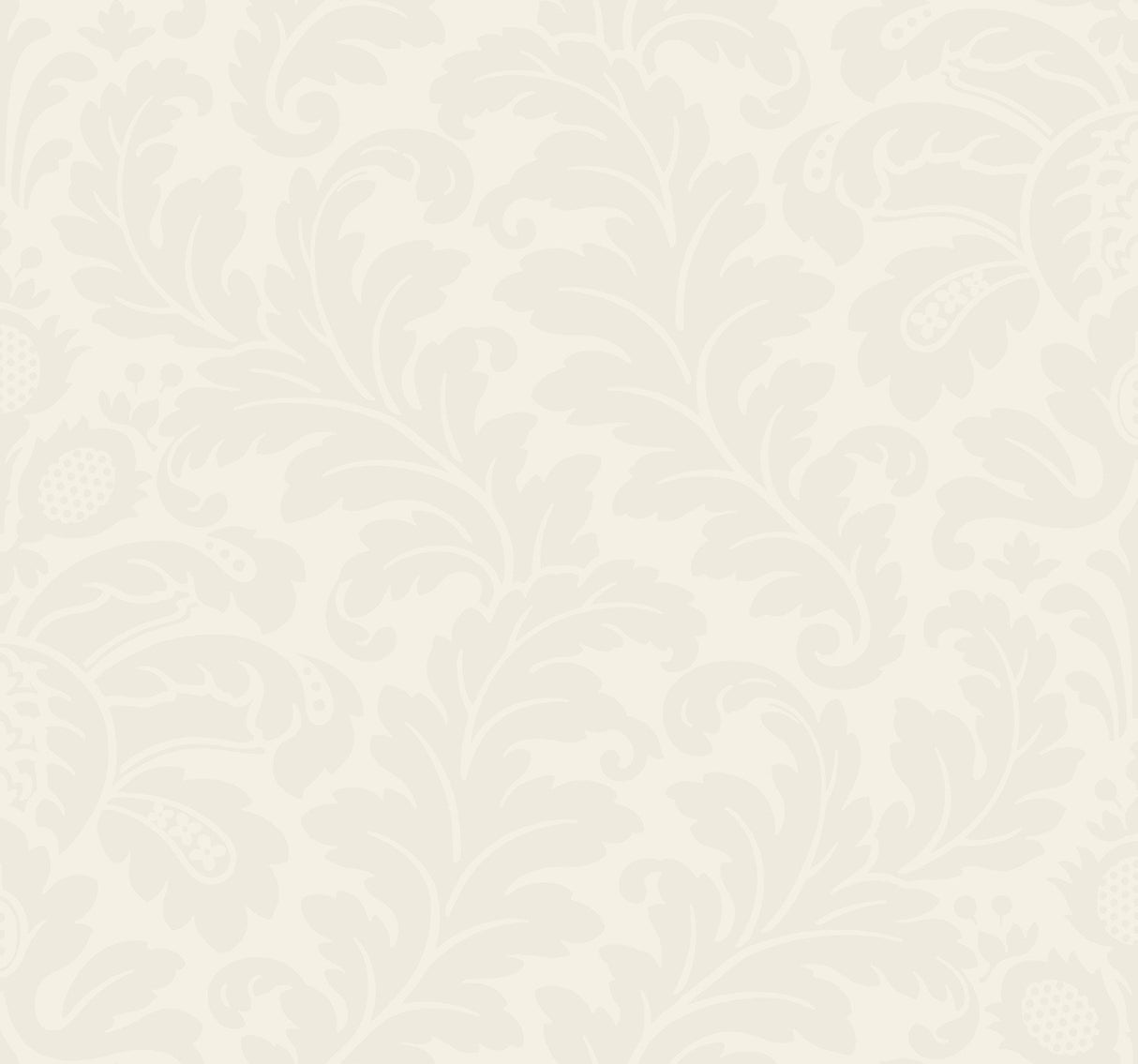 Modern Romance White Wallpaper with Botanical Acanthus Scroll Motif - York DT5043