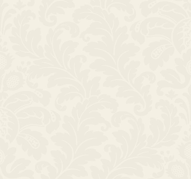 Modern Romance White Wallpaper with Botanical Acanthus Scroll Motif - York DT5043