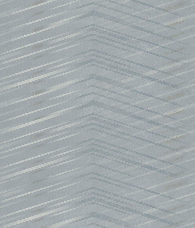 Glistening Chevron Smokey Blue Wallpaper with Metallic Geometric Chevron Pattern - York DT5051