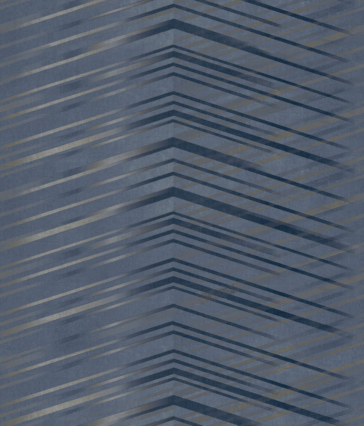 Glistening Chevron Navy Wallpaper with Metallic Geometric Chevron Pattern - York DT5053