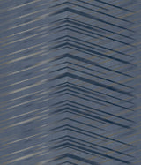 Glistening Chevron Navy Wallpaper with Metallic Geometric Chevron Pattern - York DT5053