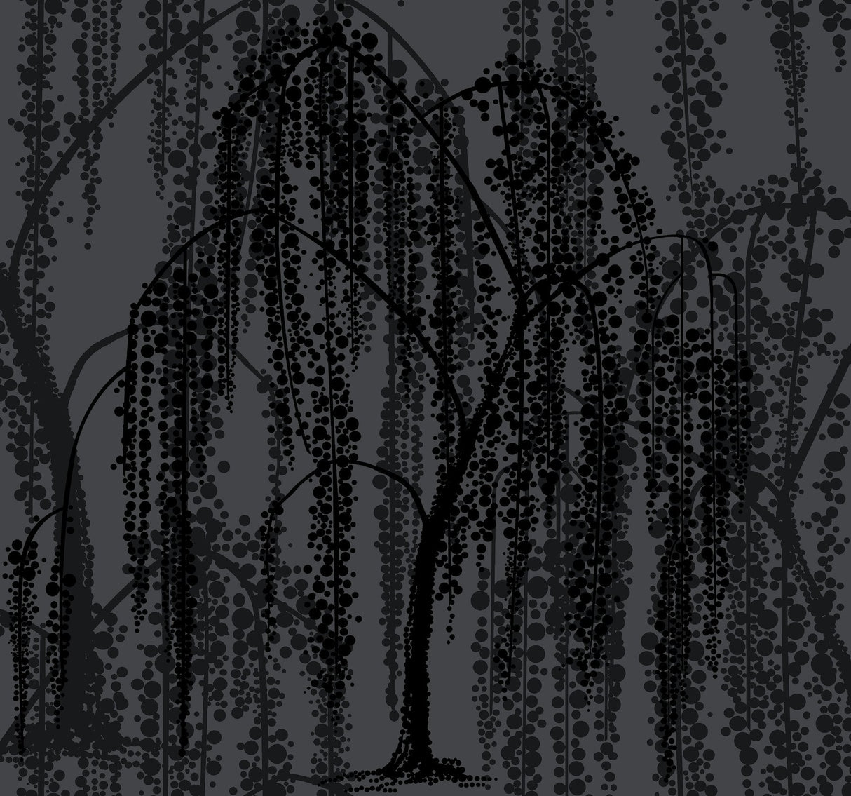 Willow Glow Grey Wallpaper with Botanical Willow Motif - York DT5062