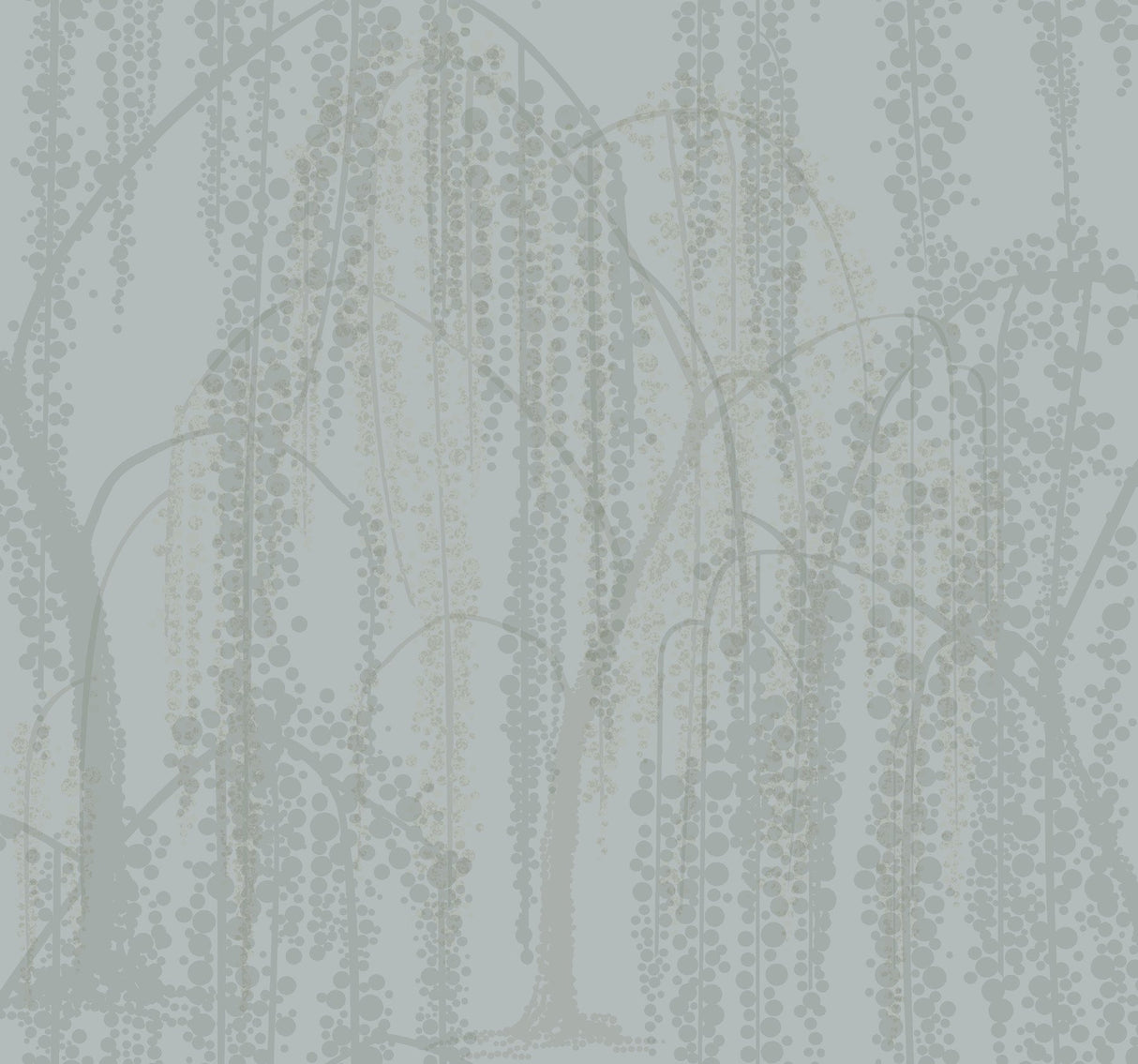 Willow Glow Smokey Blue Wallpaper with Bohemian Willow Tree Pattern - York DT5063
