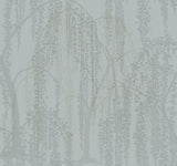Willow Glow Smokey Blue Wallpaper with Bohemian Willow Tree Pattern - York DT5063