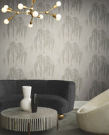 Willow Glow Light Taupe Wallpaper with Bohemian Willow Tree Motif - York DT5064