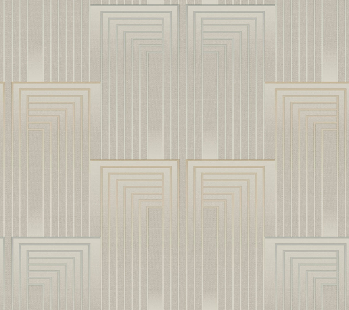 Vanishing Taupe & Pearl Wallpaper with Art Deco Geometric Rectangles - York DT5071