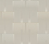 Vanishing Taupe & Pearl Wallpaper with Art Deco Geometric Rectangles - York DT5071