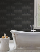 Vanishing Black & Copper Geometric Art Deco Wallpaper - York DT5072