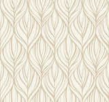 Palma White & Gold Wallpaper with Handcrafted Woodblock Leaf Motif - York DT5081